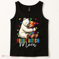 Proud Autism Mom Bear Autism Awareness Autistic Son Daughter Tank Top thumb 2