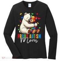 Proud Autism Mom Bear Autism Awareness Autistic Son Daughter Women's Long Sleeve Shirt thumb 0