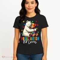 Proud Autism Mom Bear Autism Awareness Autistic Son Daughter Women's T-Shirt thumb 4