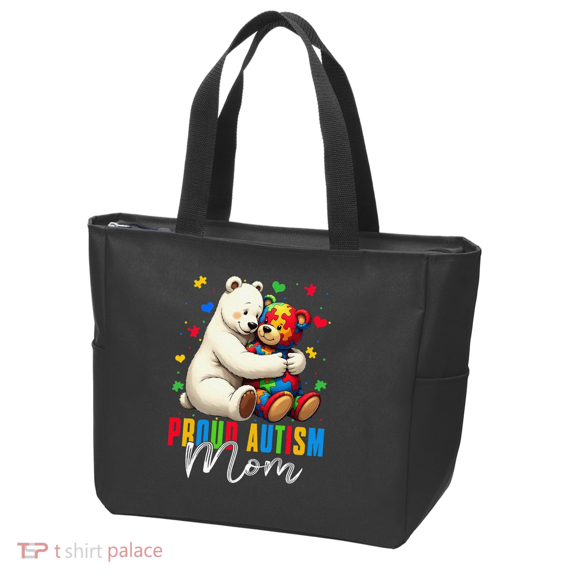 Proud Autism Mom Bear Autism Awareness Autistic Son Daughter Tote Bag
