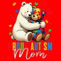 Proud Autism Mom Bear Autism Awareness Autistic Son Daughter Santa Hat thumb 1