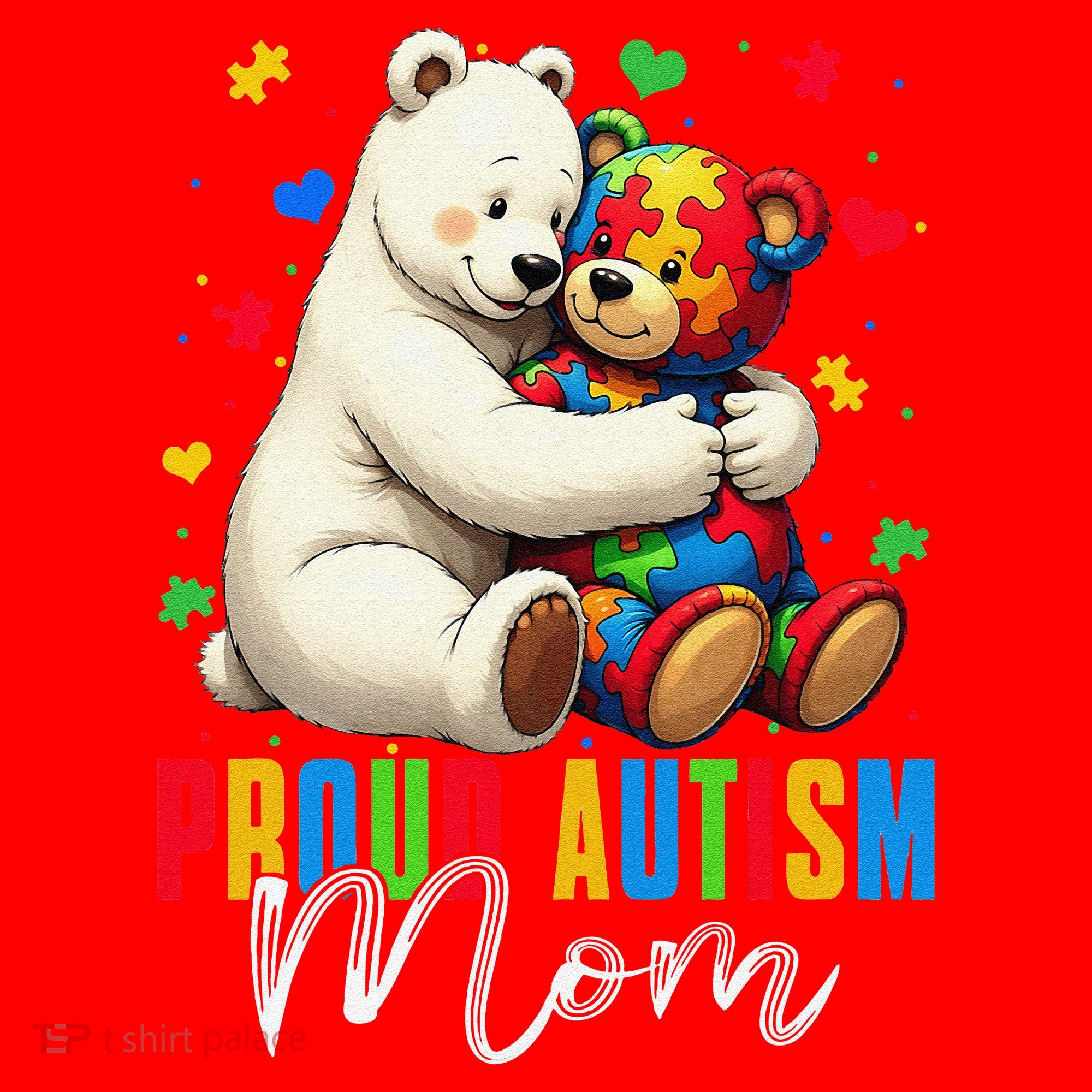 Proud Autism Mom Bear Autism Awareness Autistic Son Daughter Santa Hat