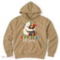 Proud Autism Mom Bear Autism Awareness Autistic Son Daughter Hoodie thumb 0