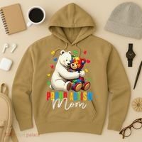 Proud Autism Mom Bear Autism Awareness Autistic Son Daughter Hoodie thumb 3