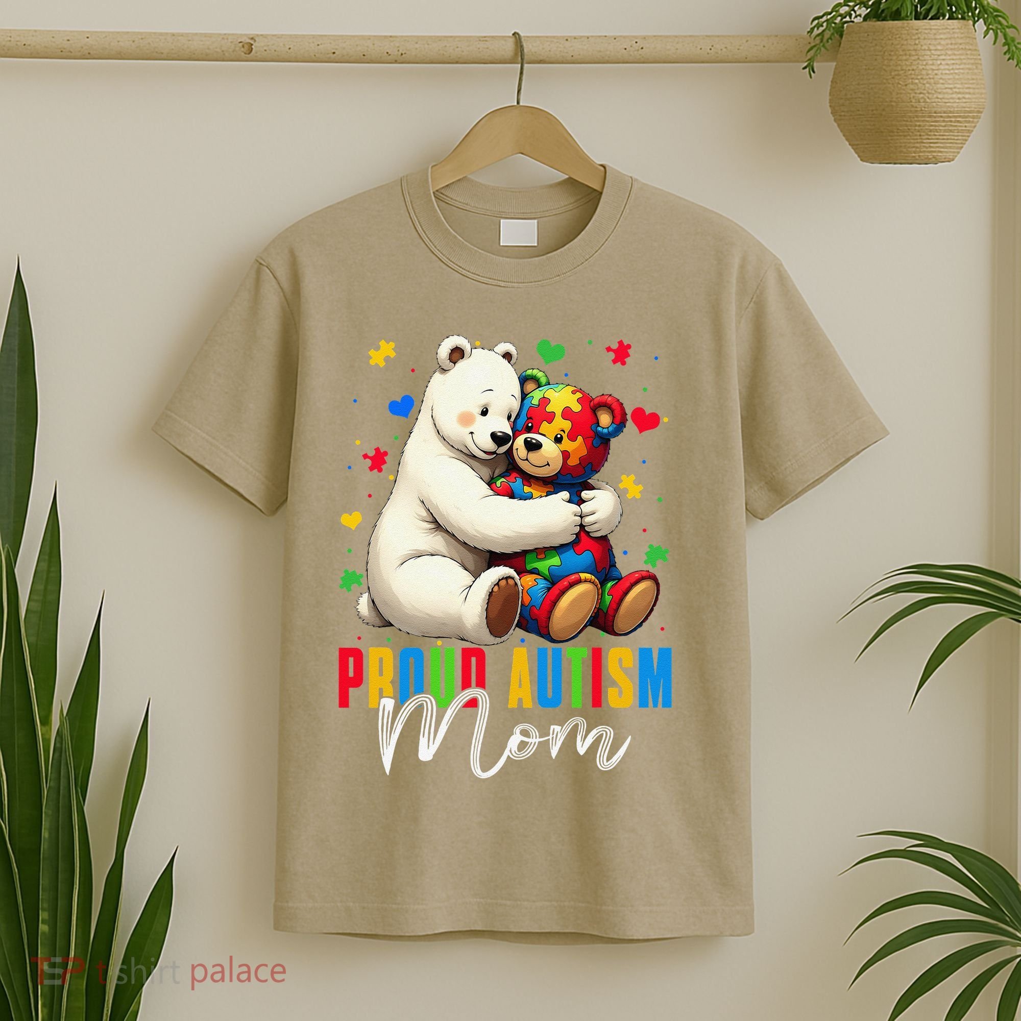 Proud Autism Mom Bear Autism Awareness Autistic Son Daughter T-Shirt