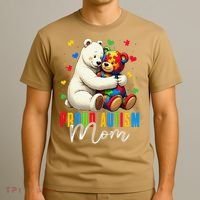 Proud Autism Mom Bear Autism Awareness Autistic Son Daughter T-Shirt thumb 3