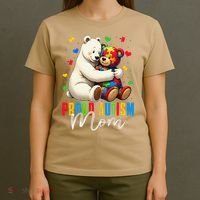 Proud Autism Mom Bear Autism Awareness Autistic Son Daughter T-Shirt thumb 4