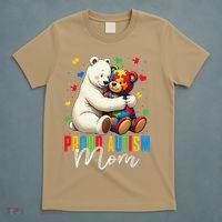 Proud Autism Mom Bear Autism Awareness Autistic Son Daughter T-Shirt thumb 5