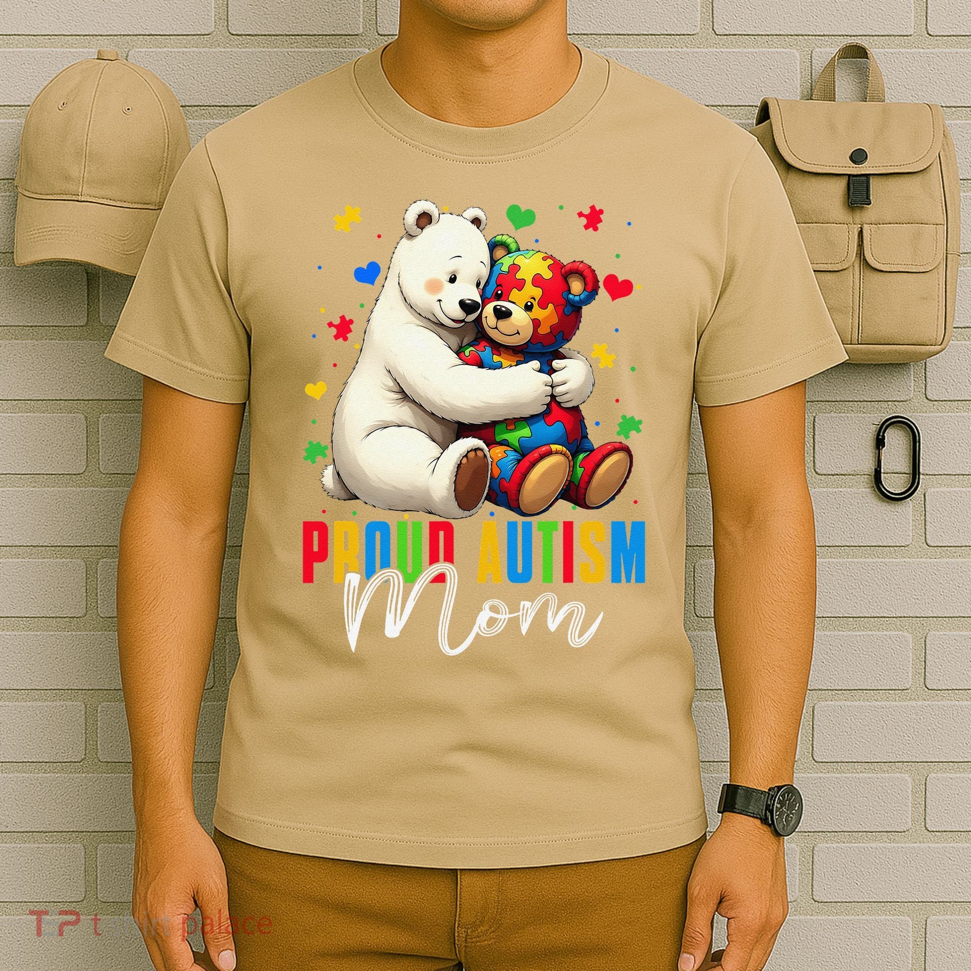 Proud Autism Mom Bear Autism Awareness Autistic Son Daughter T-Shirt