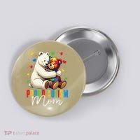 Proud Autism Mom Bear Autism Awareness Autistic Son Daughter Button thumb 0
