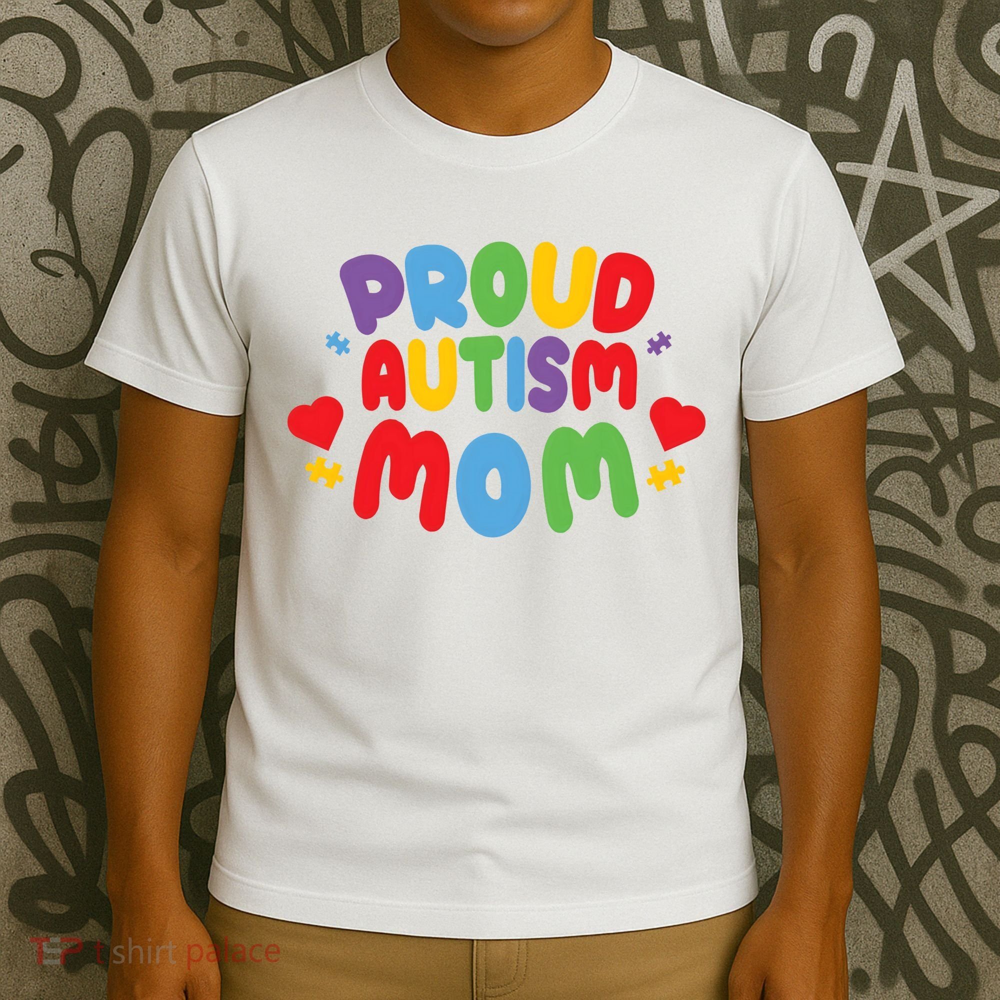 Proud Autism Mom Colorful Awareness T-Shirt