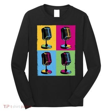 Pop Art Microphone Music Long Sleeve Shirt