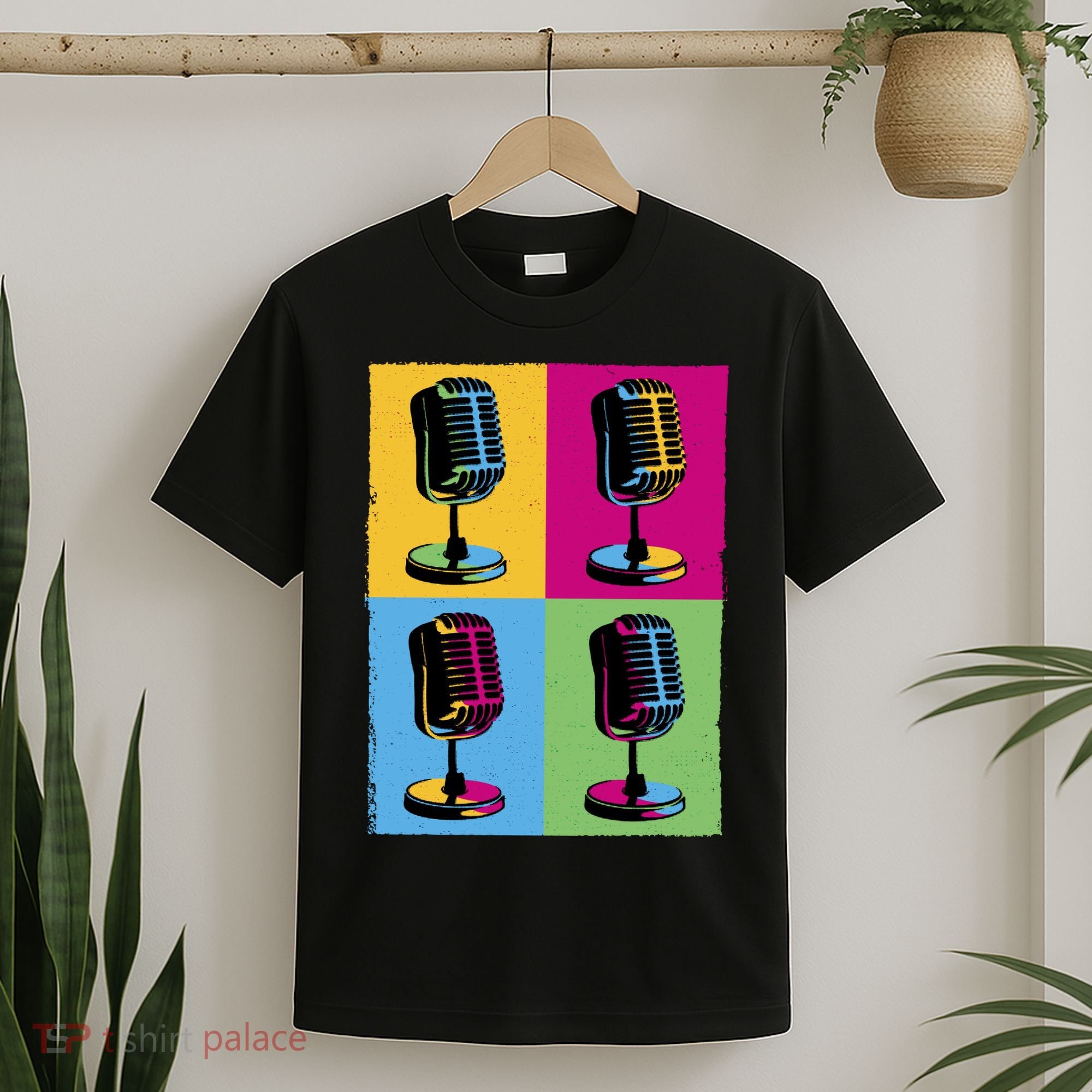 Pop Art Microphone Music T-Shirt