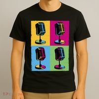 Pop Art Microphone Music T-Shirt thumb 3