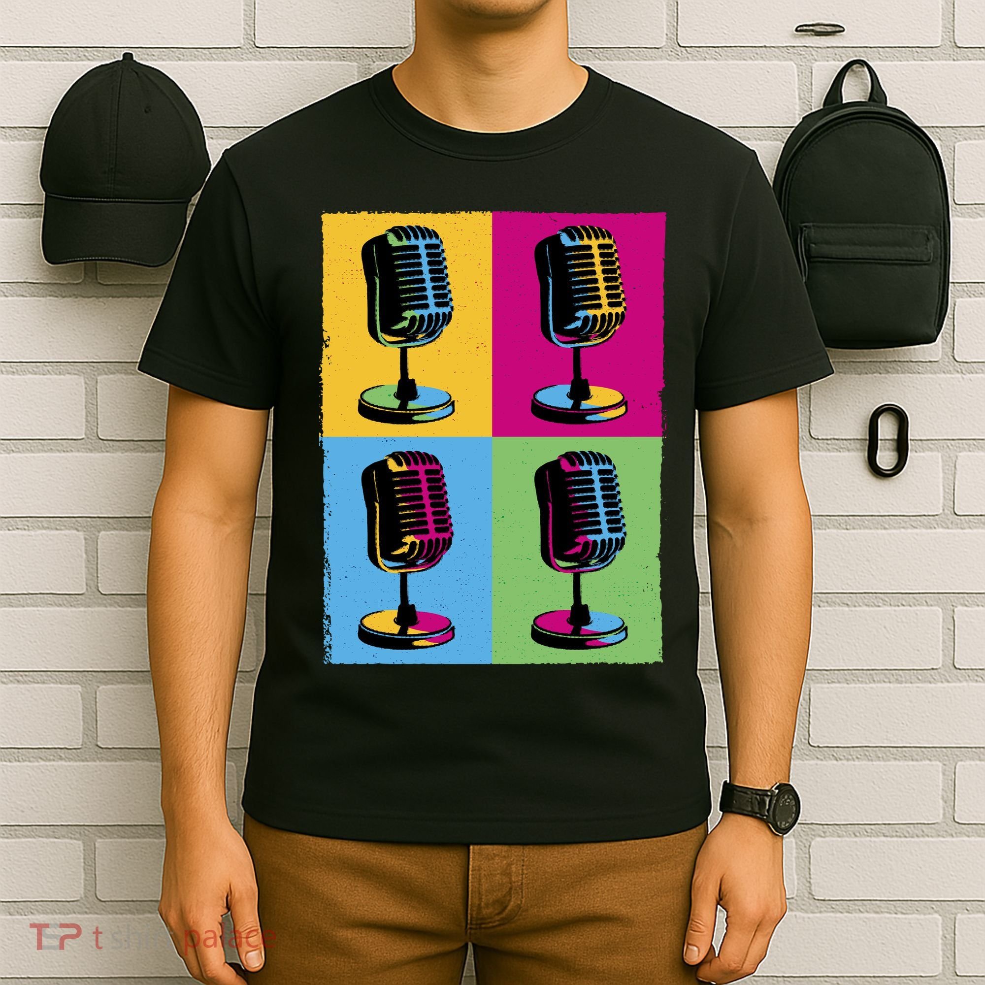 Pop Art Microphone Music T-Shirt