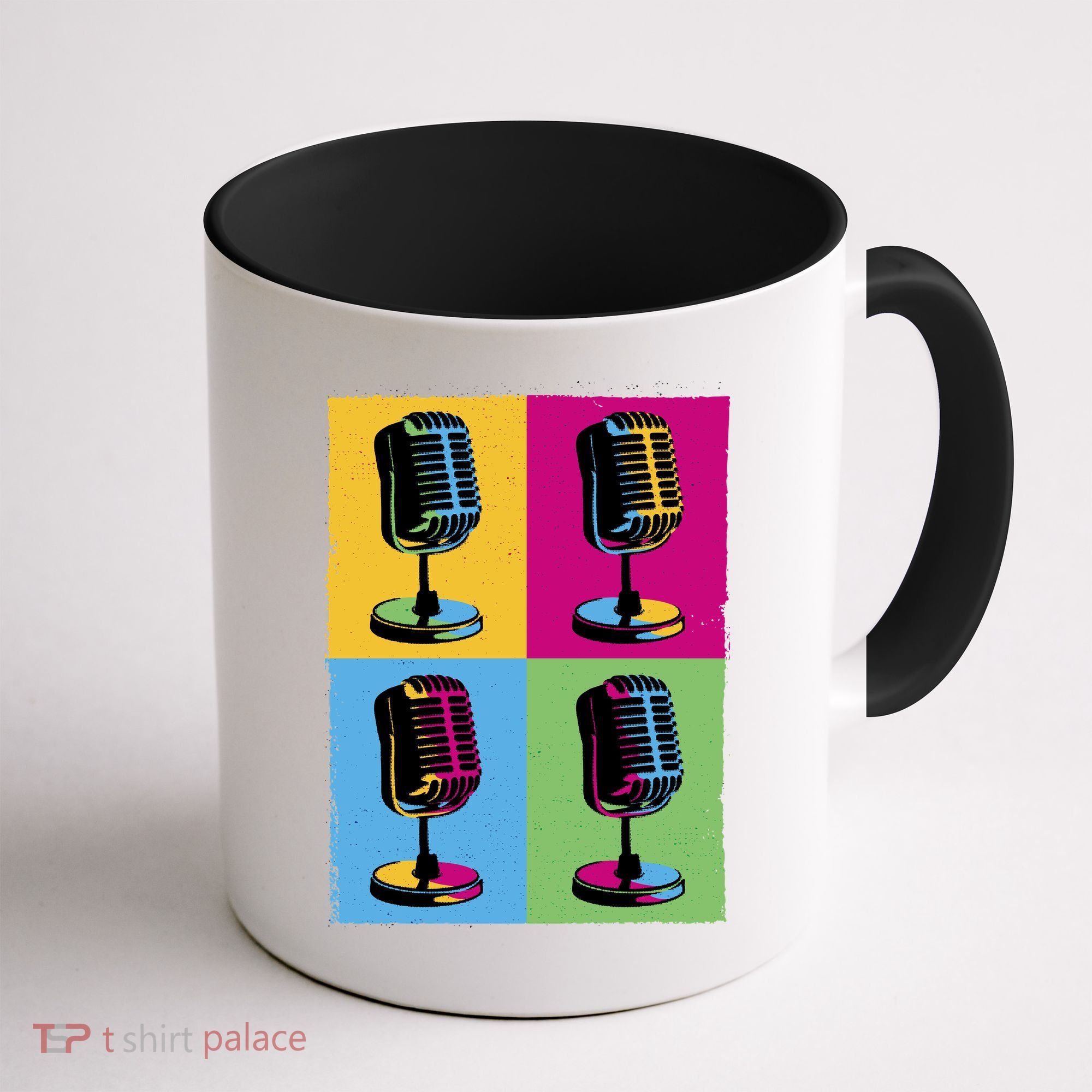 Pop Art Microphone Music Coffee Mug