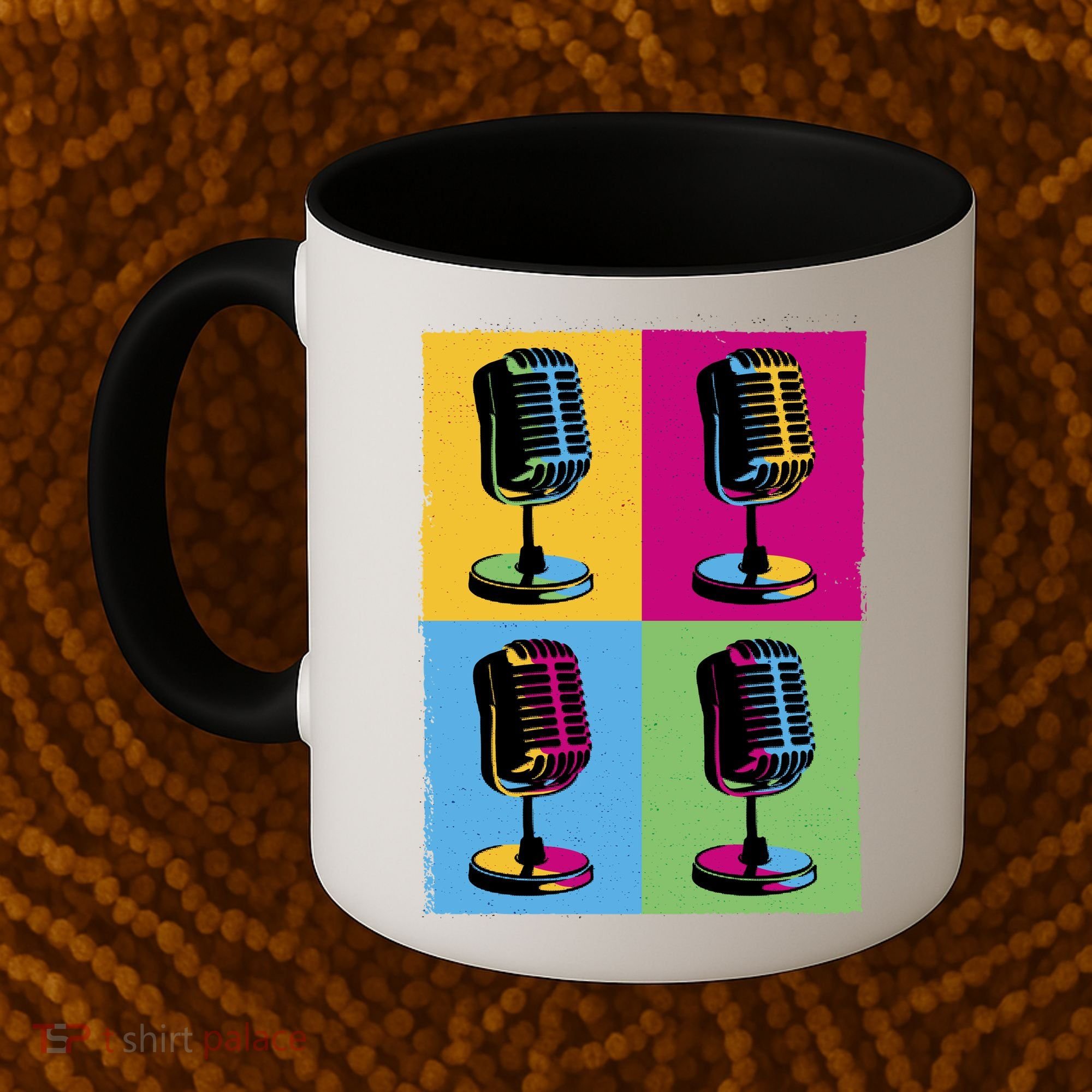 Pop Art Microphone Music Coffee Mug