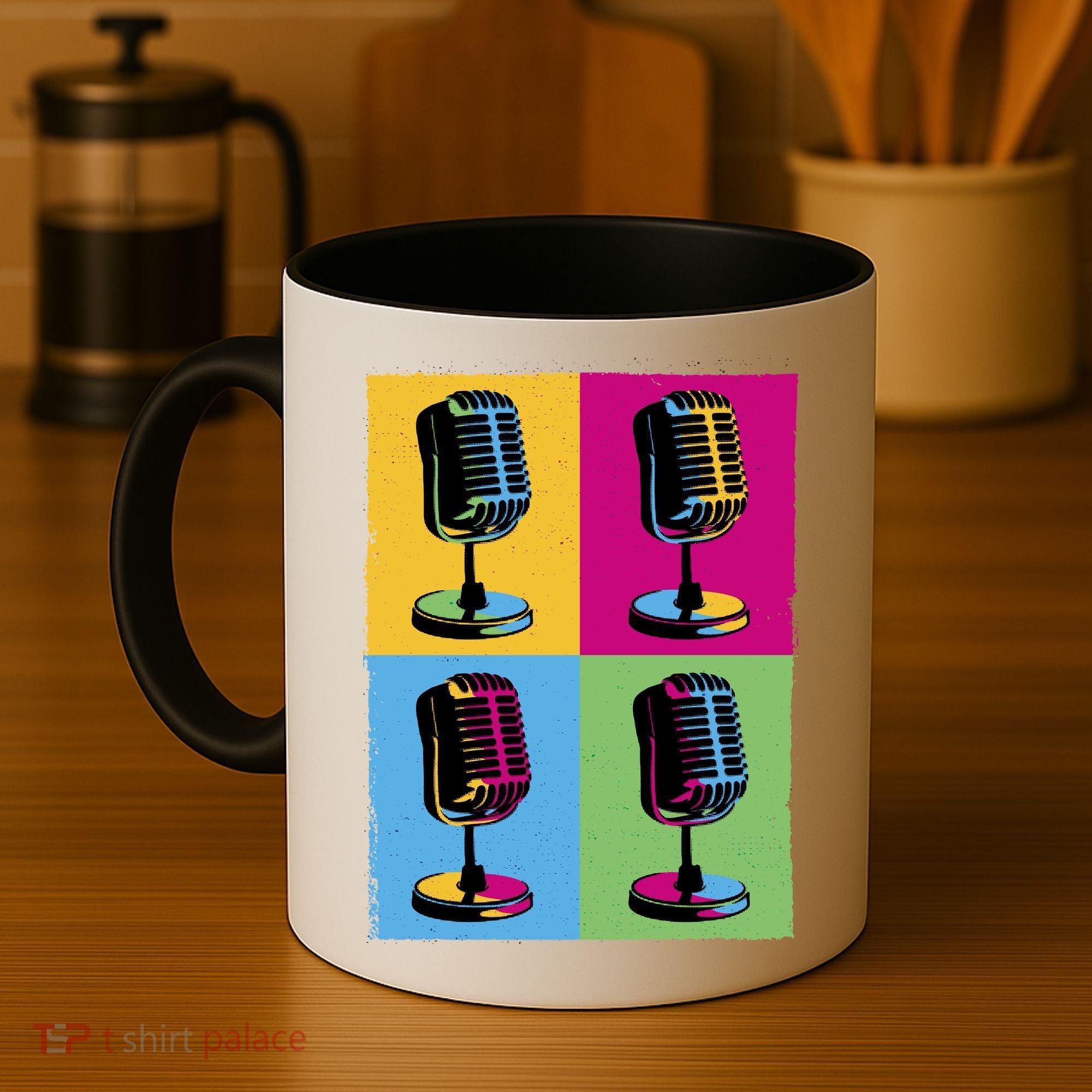 Pop Art Microphone Music Coffee Mug