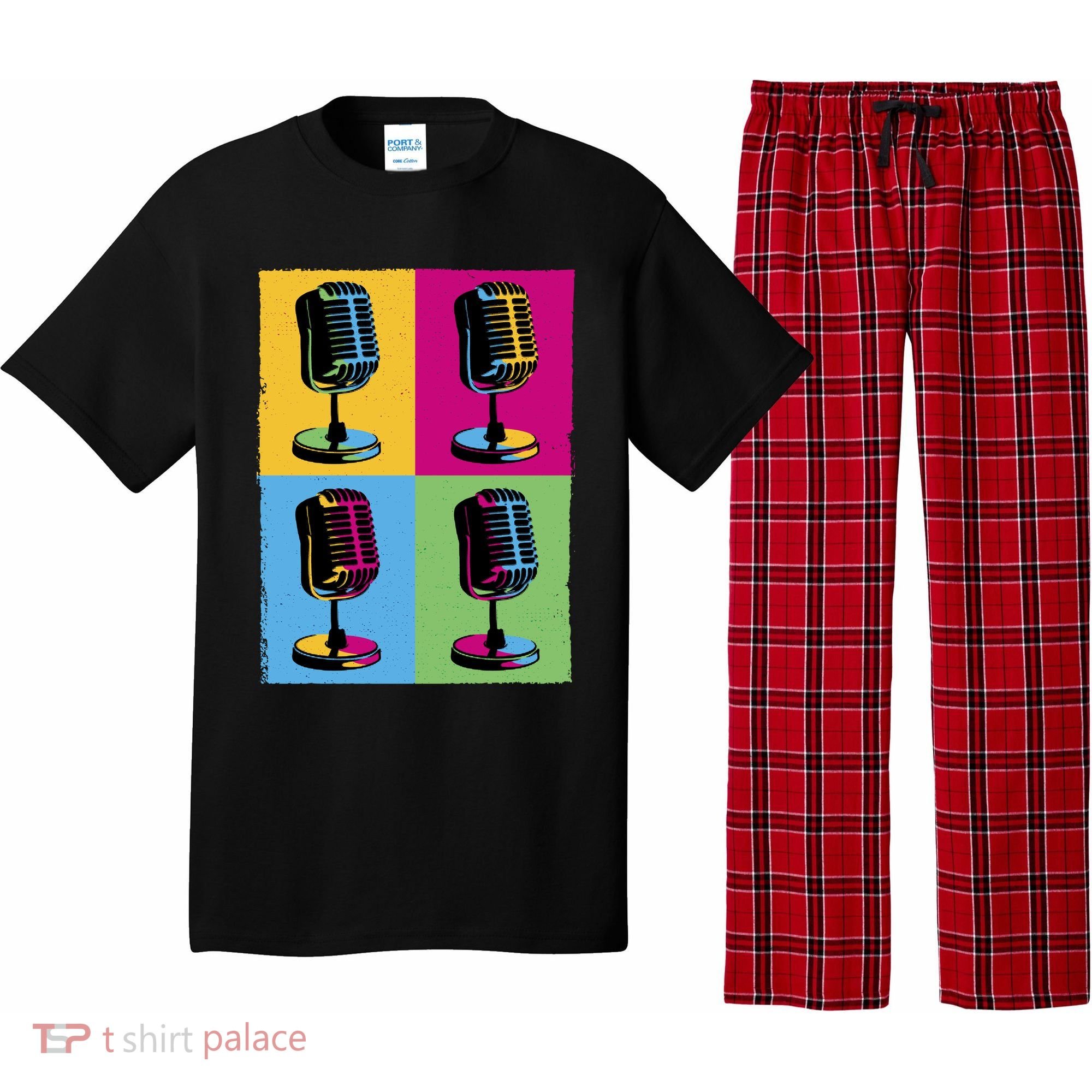 Pop Art Microphone Music Pajama Set