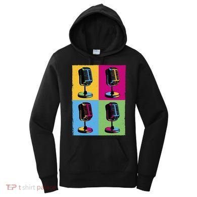 Pop Art Microphone Music Women's Hoodie
