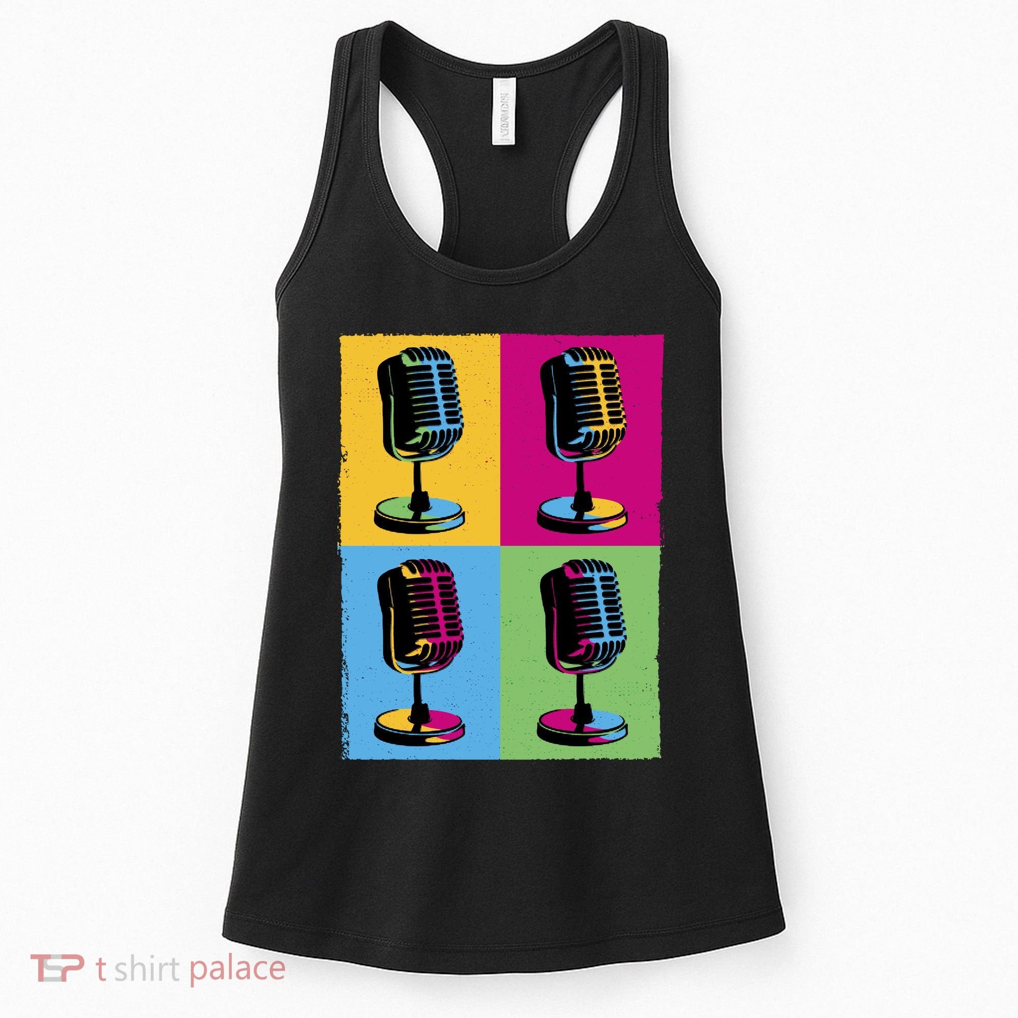Pop Art Microphone Music Women's Tank Top