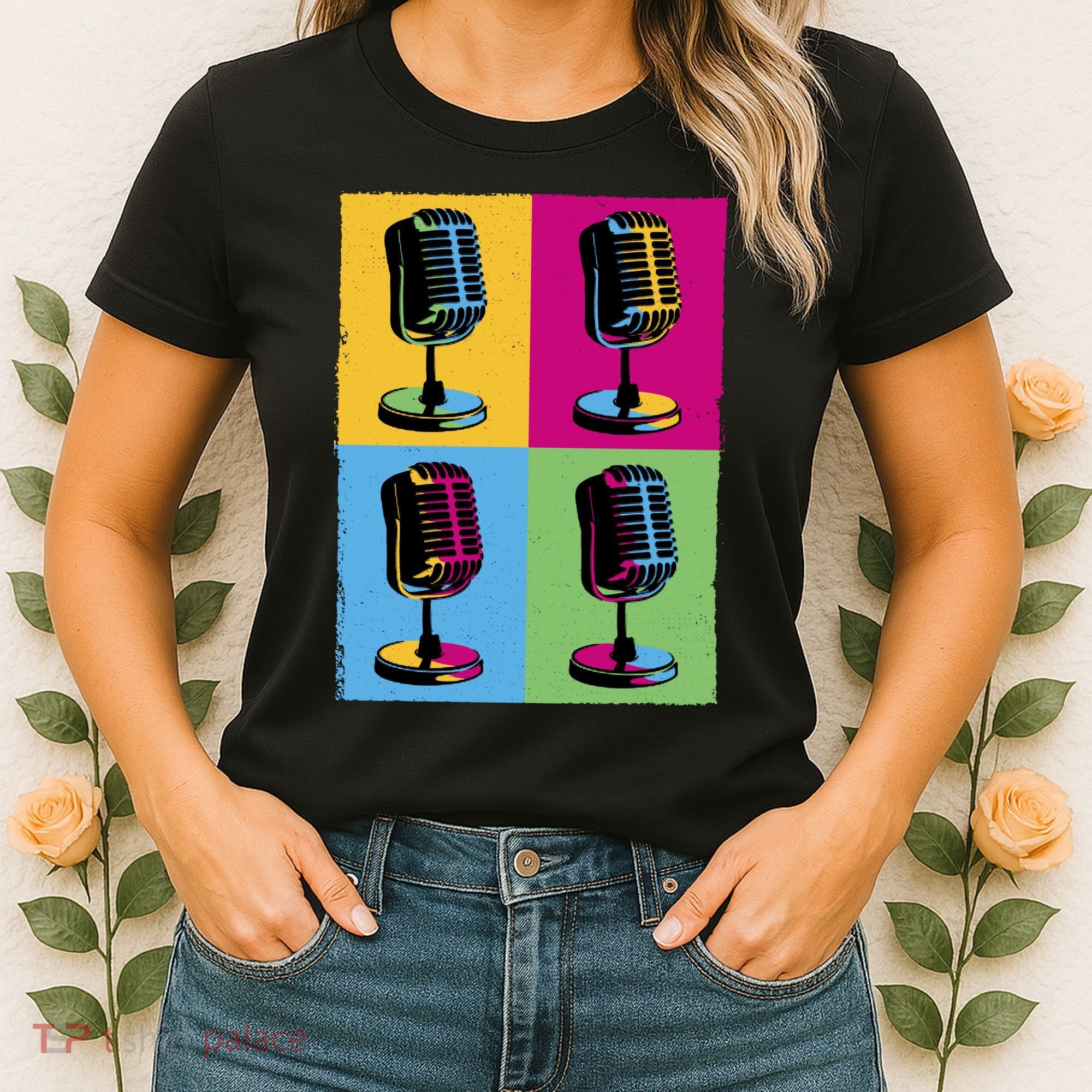Pop Art Microphone Music Women's T-Shirt