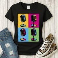 Pop Art Microphone Music Women's T-Shirt thumb 3