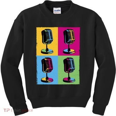 Pop Art Microphone Music Kids Sweatshirt