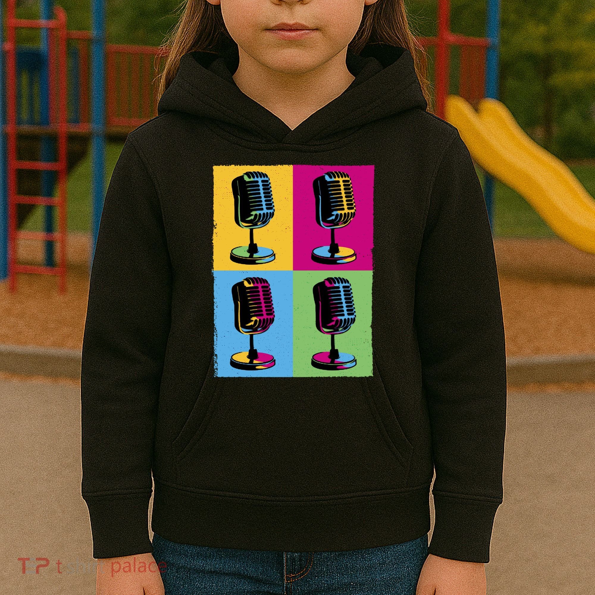 Pop Art Microphone Music Kids Hoodie