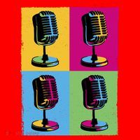 Pop Art Microphone Music Santa Hat thumb 1