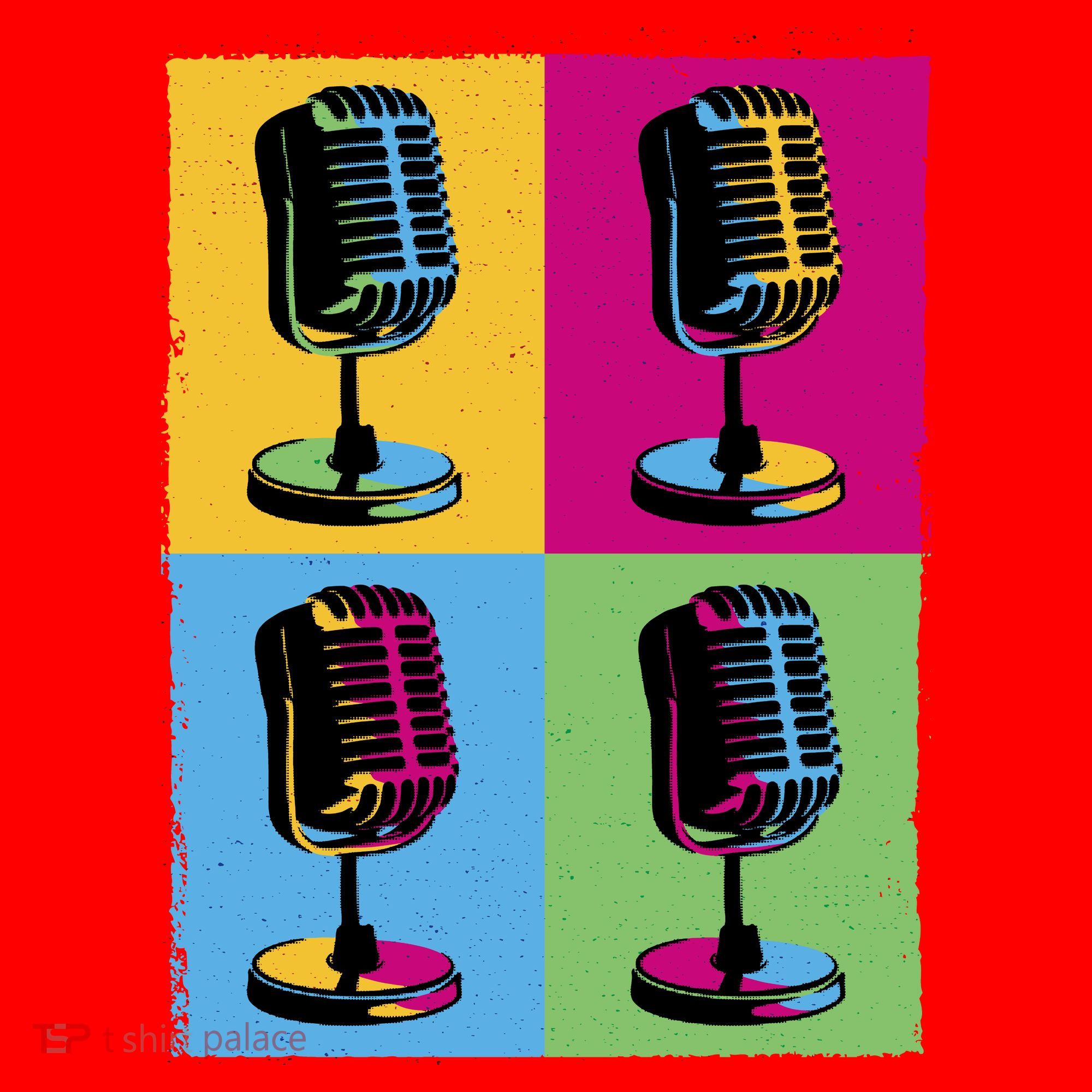 Pop Art Microphone Music Santa Hat