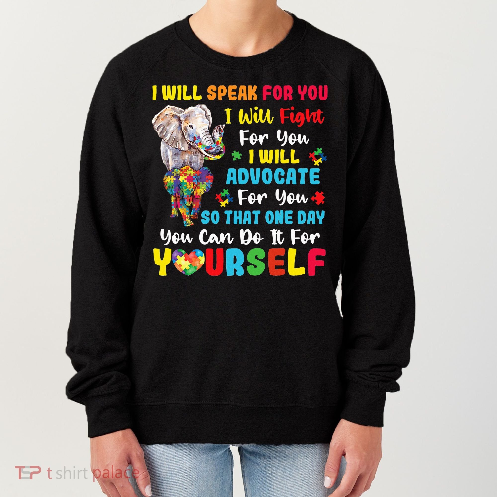 puzzle Autism Mom Elephant Autism Awareness Women's Sweatshirt
