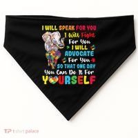 puzzle Autism Mom Elephant Autism Awareness USA-Made Doggie Bandana thumb 0