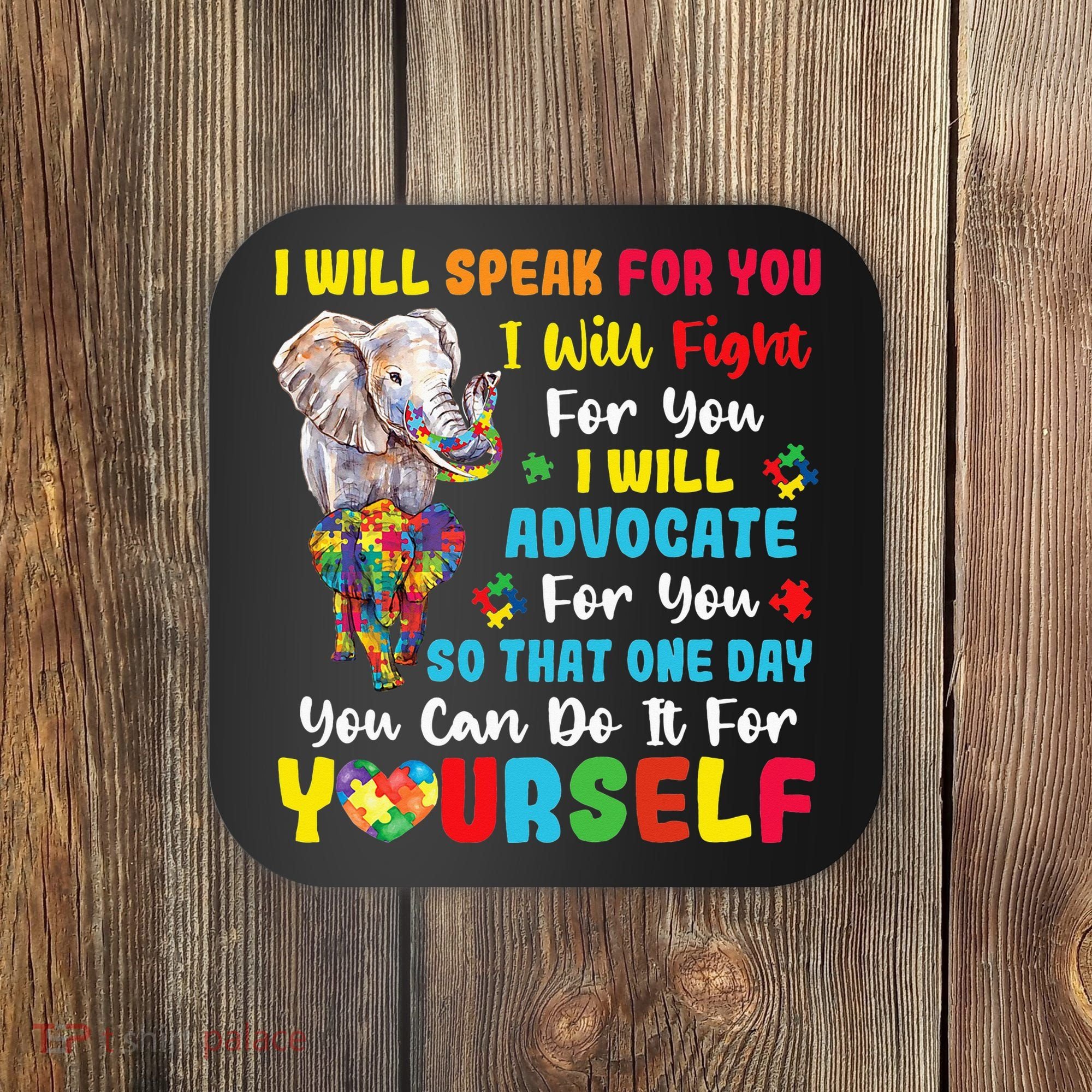 puzzle Autism Mom Elephant Autism Awareness Coaster