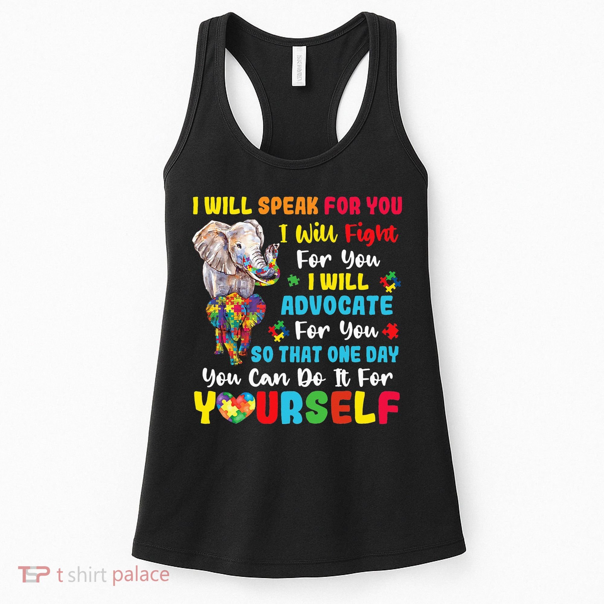 puzzle Autism Mom Elephant Autism Awareness Women's Tank Top