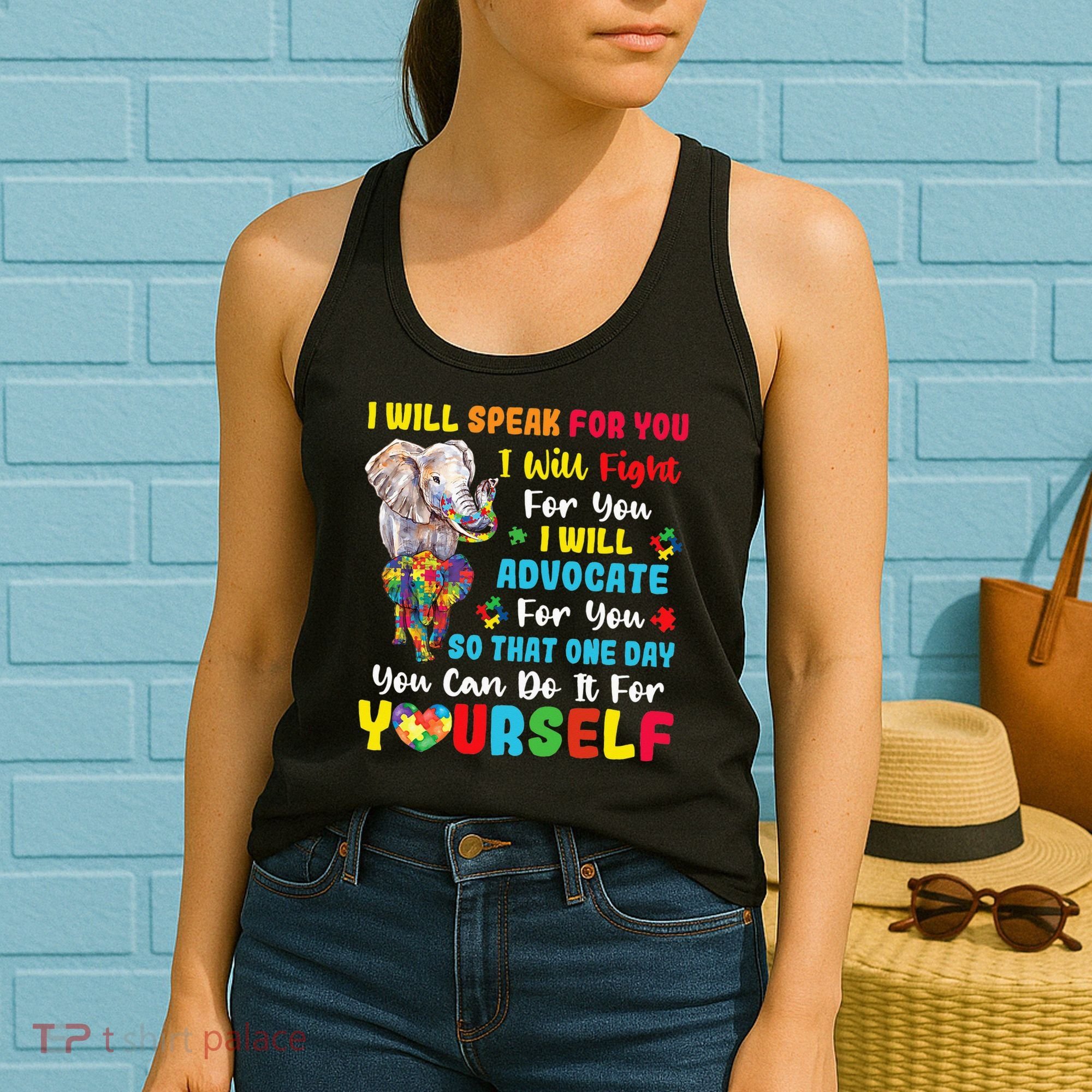 puzzle Autism Mom Elephant Autism Awareness Women's Tank Top