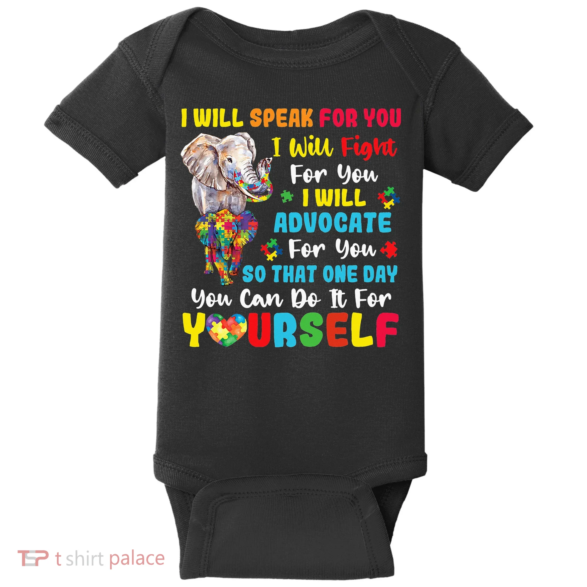 puzzle Autism Mom Elephant Autism Awareness Baby Bodysuit