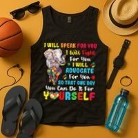 puzzle Autism Mom Elephant Autism Awareness Tank Top thumb 4