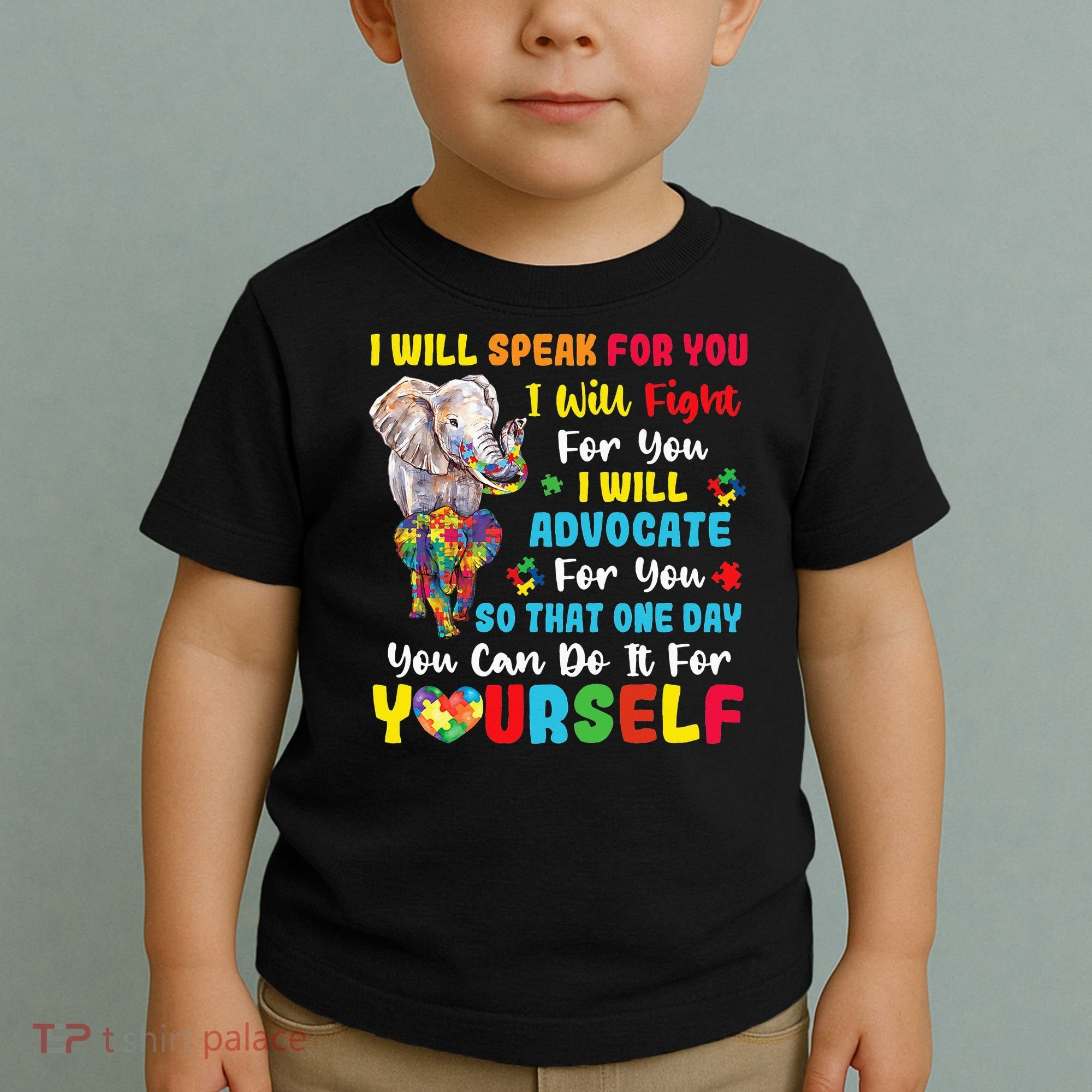 puzzle Autism Mom Elephant Autism Awareness Toddler T-Shirt