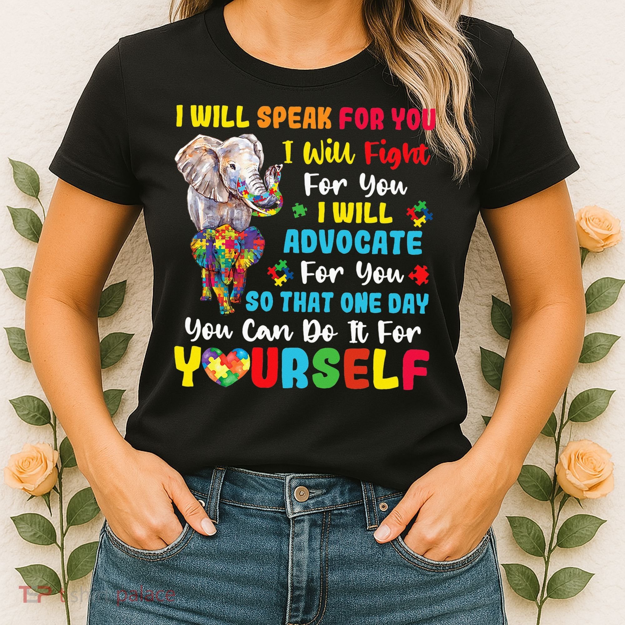 puzzle Autism Mom Elephant Autism Awareness Women's T-Shirt