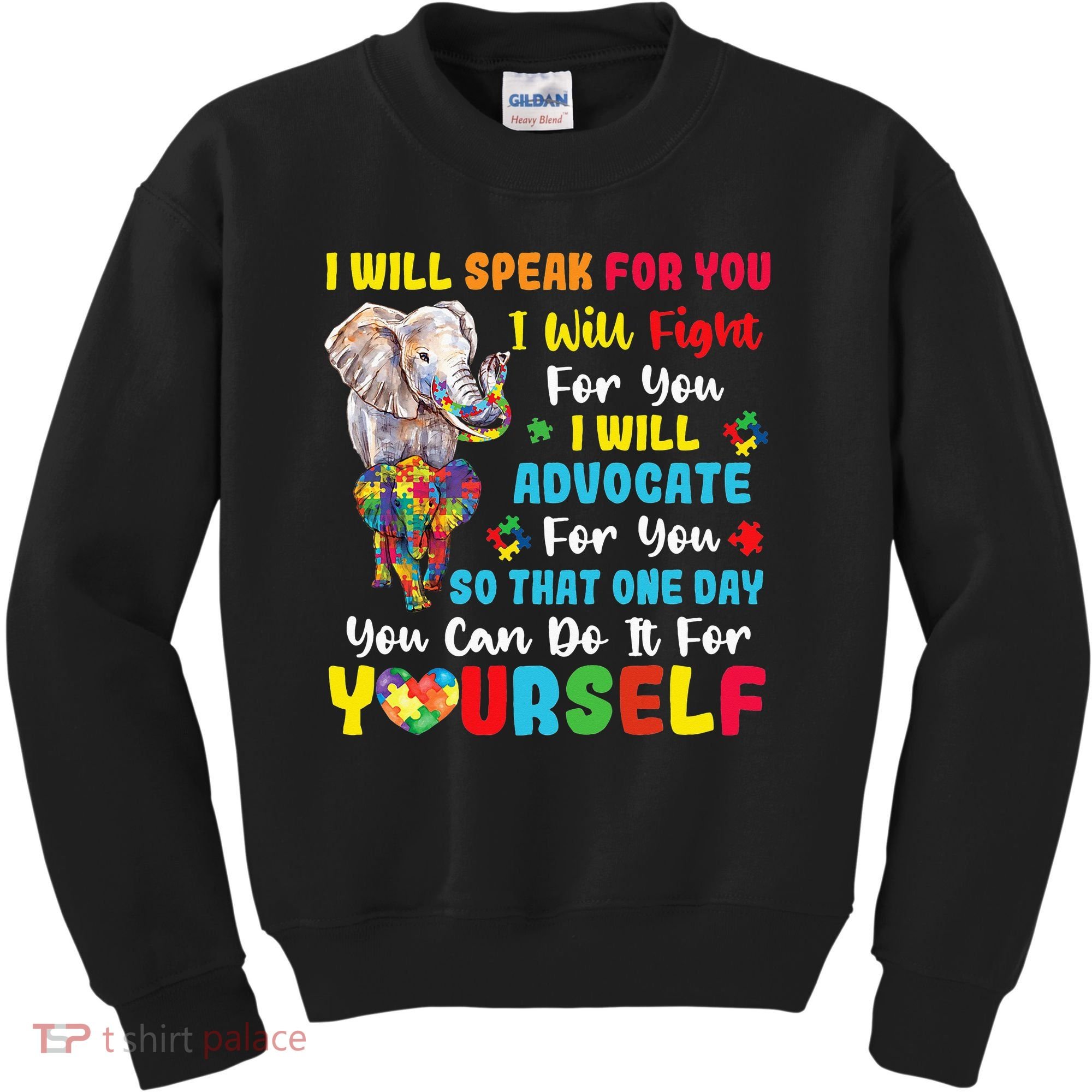 puzzle Autism Mom Elephant Autism Awareness Kids Sweatshirt