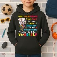 puzzle Autism Mom Elephant Autism Awareness Kids Hoodie thumb 2