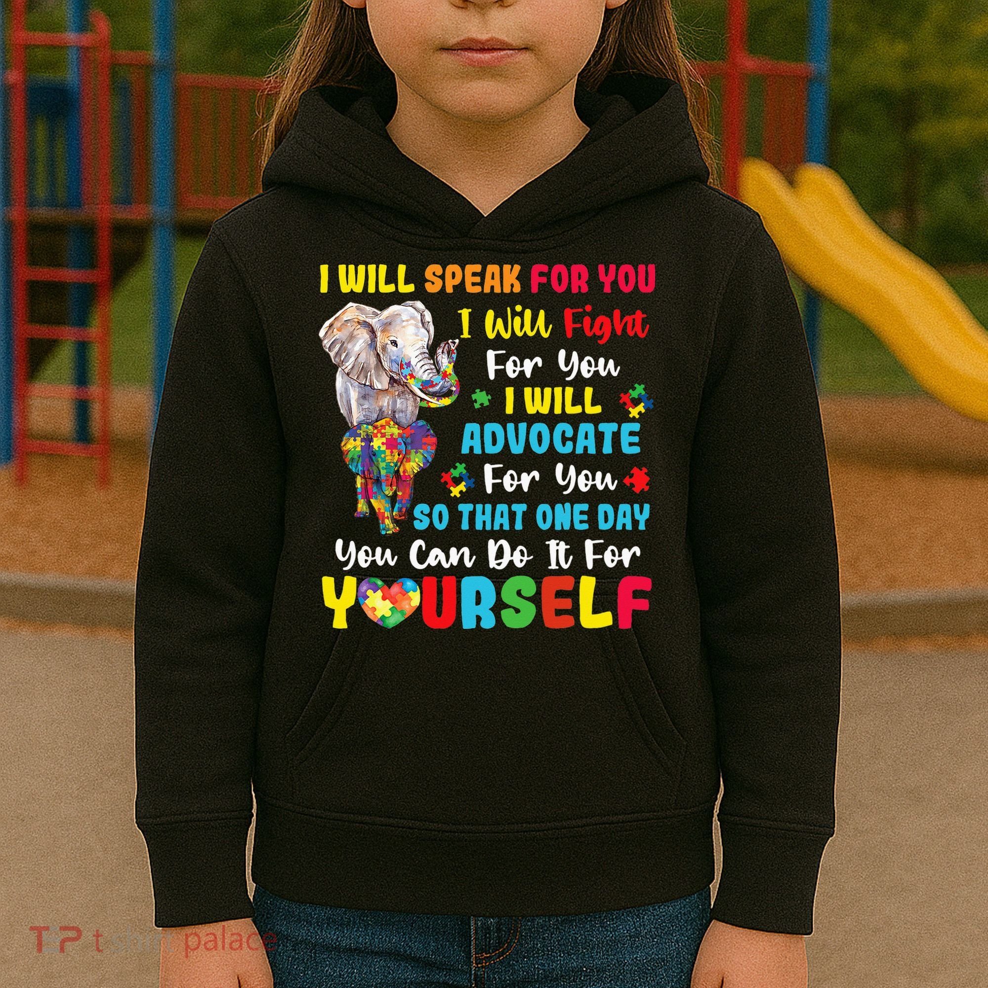 puzzle Autism Mom Elephant Autism Awareness Kids Hoodie
