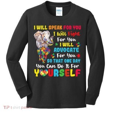 puzzle Autism Mom Elephant Autism Awareness Kids Long Sleeve Shirt
