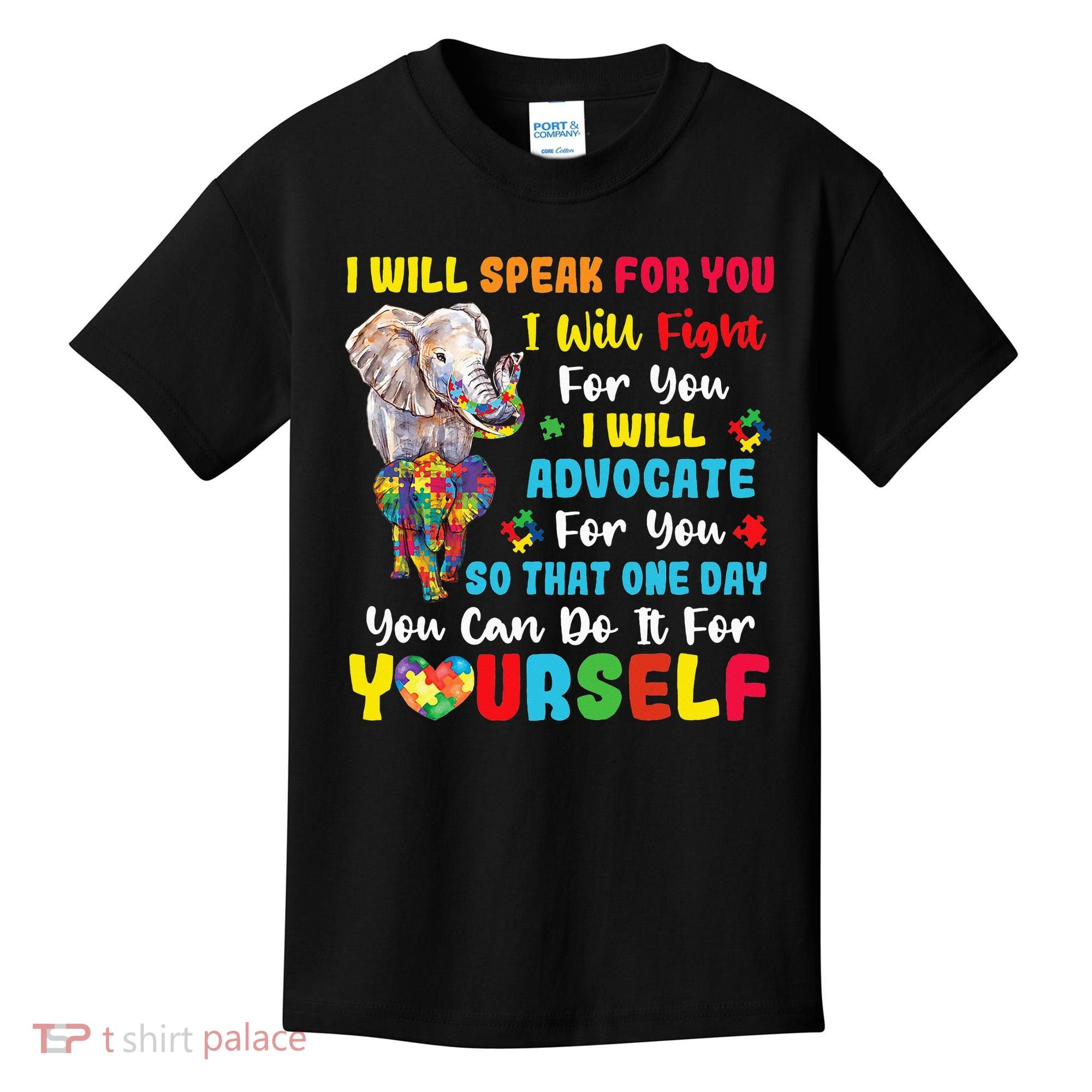 puzzle Autism Mom Elephant Autism Awareness Kids T-Shirt