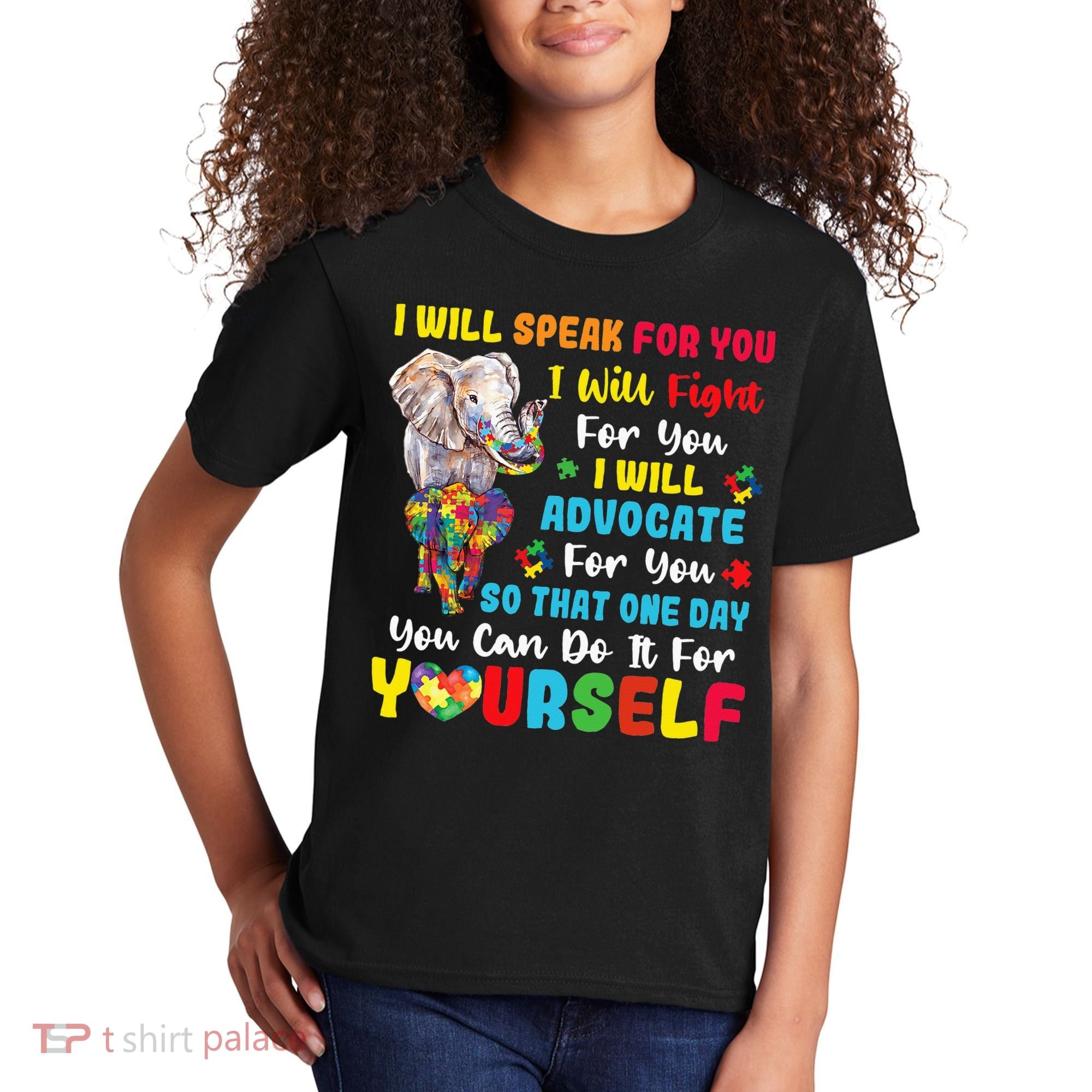 puzzle Autism Mom Elephant Autism Awareness Kids T-Shirt