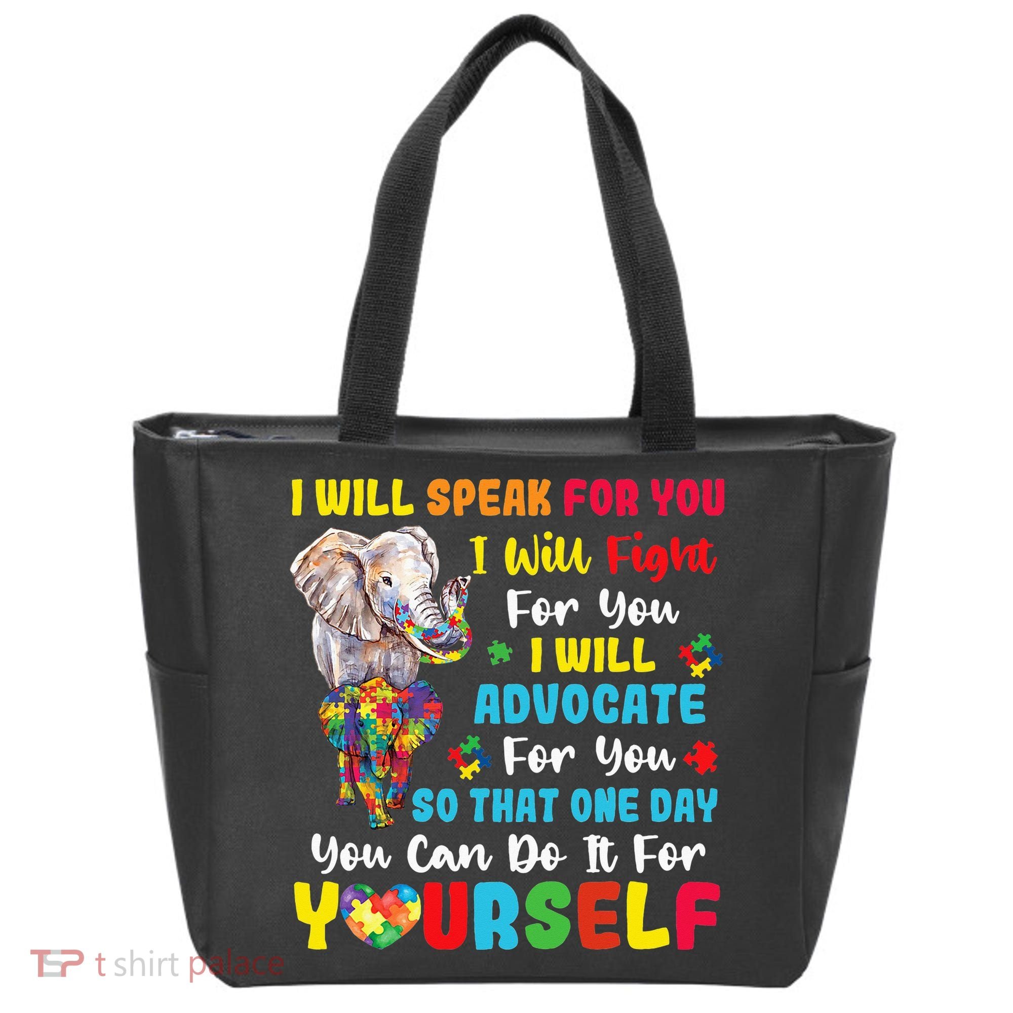 puzzle Autism Mom Elephant Autism Awareness Tote Bag