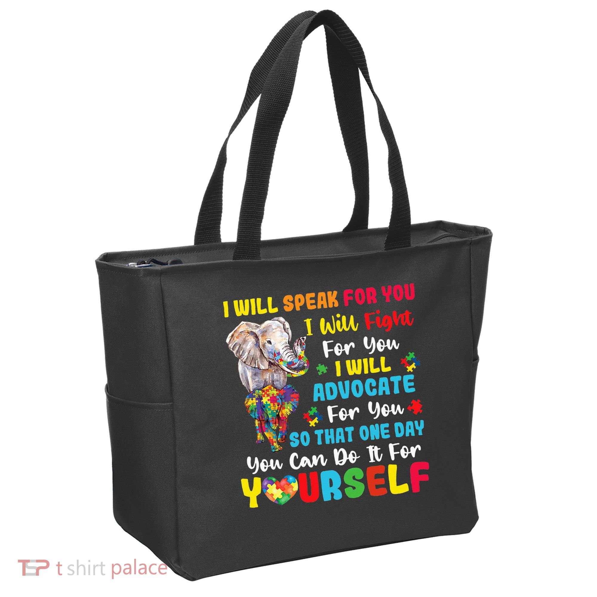 puzzle Autism Mom Elephant Autism Awareness Tote Bag