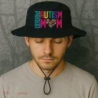 Proud Autism Mom Autism Awareness Day Month Bucket Hat thumb 2