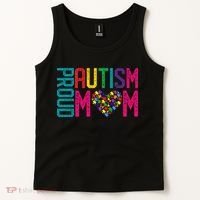 Proud Autism Mom Autism Awareness Day Month Tank Top thumb 2